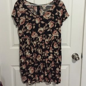 Black Floral Midi Dress
