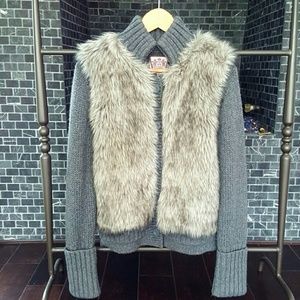 Juicy Couture Artic Fox Faux Fur Cardigan