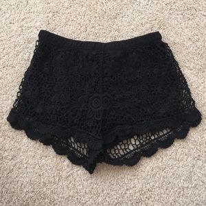 Black laced shorts