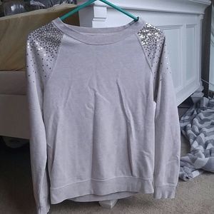 Sequin shouldered crew neck