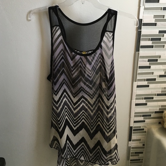 Sheer ombré chevron tank
