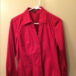 Red button down
