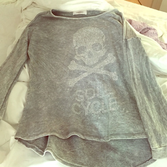SoulCycle Rhinestone Pullover with hi/lo hem