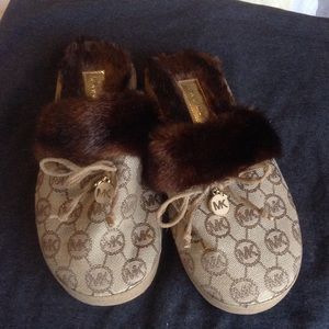 Michael Kors Faux Fur Slippers.