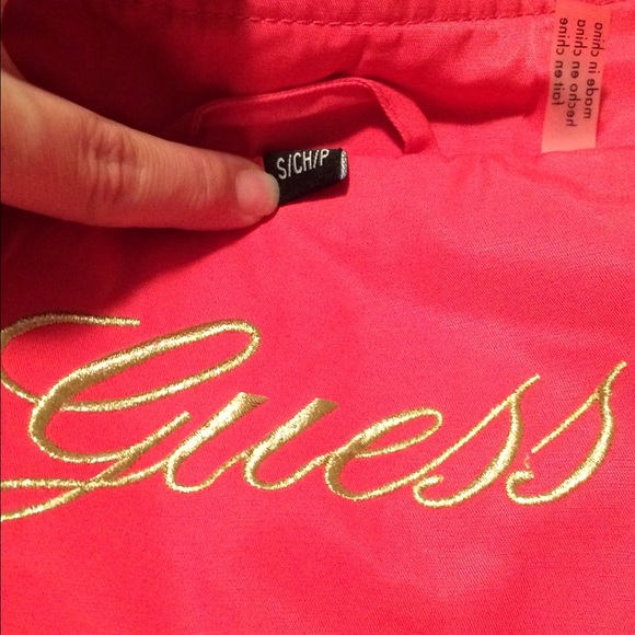 Guess long peacoat. Coral/pink color..lightweight - Picture 4 of 4