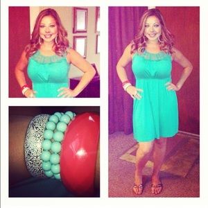 Teal cotton dress