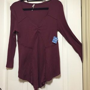 Free People 3/4 sleeve shirt. NEW with tag!