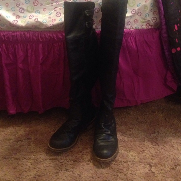 Black knee high boots
