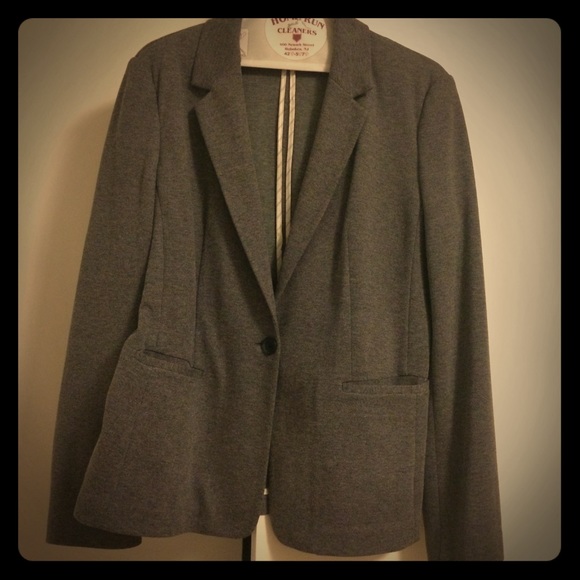 Grey Ponte Knit Blazer