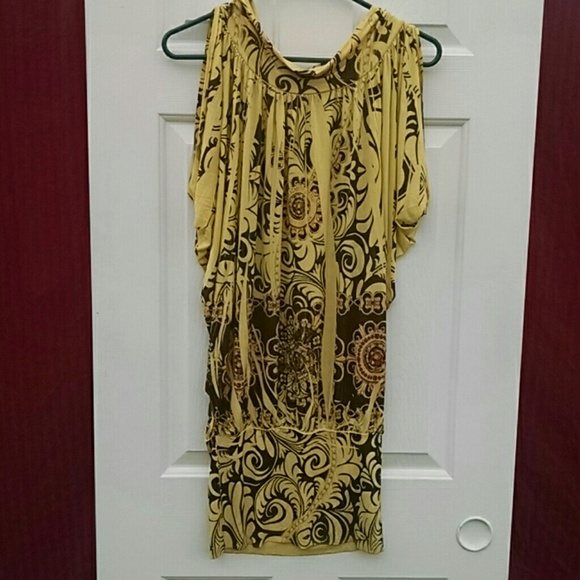 Yellow multi color dress