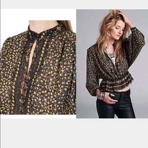 Free People "If I Had You" printed blouse.
