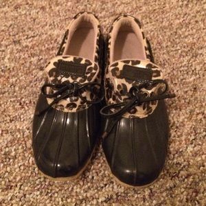 Leopard Sperry Top-Sider rain shoes!