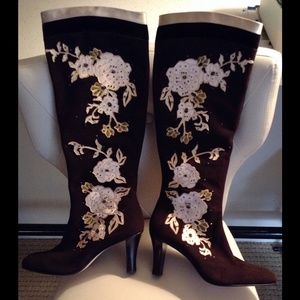 Cole Haan embroidered boots