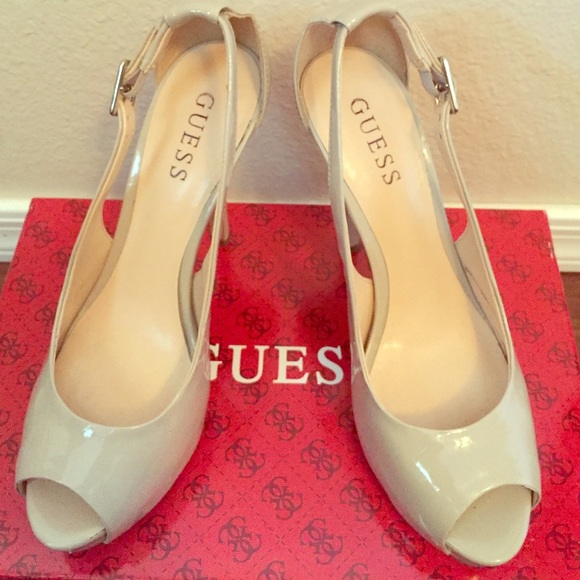 Peep Toed Guess Heels.