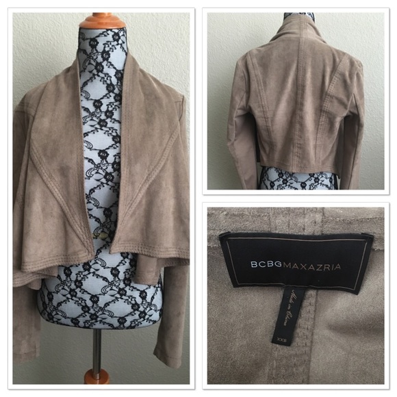 BCBG Faux Suede Drape Jacket|Make An Offer - Picture 2 of 2