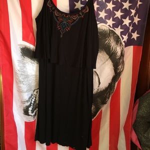 Black dress, short , skinny straps