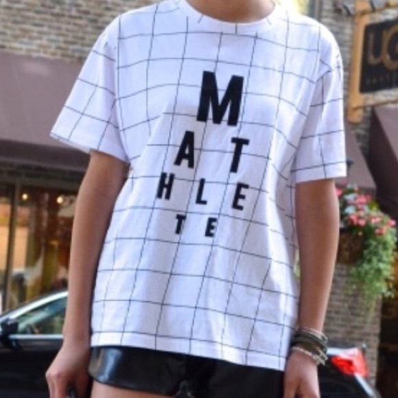 Stylenanda Tops - [stylenanda] mathlete grid pattern t-shirt