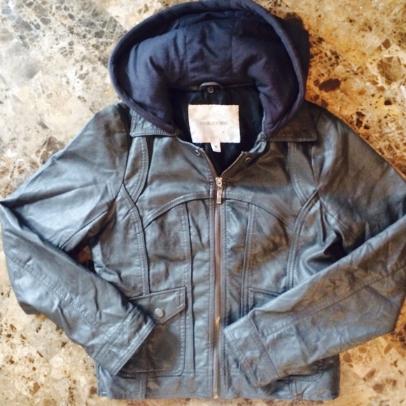Maurices Charcoal grey medium leather jacket