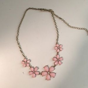 pink flowers necklace