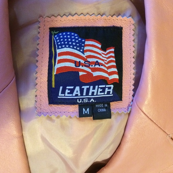 U.S.A. Leather jacket, sz M, pink 💗 - Picture 4 of 4