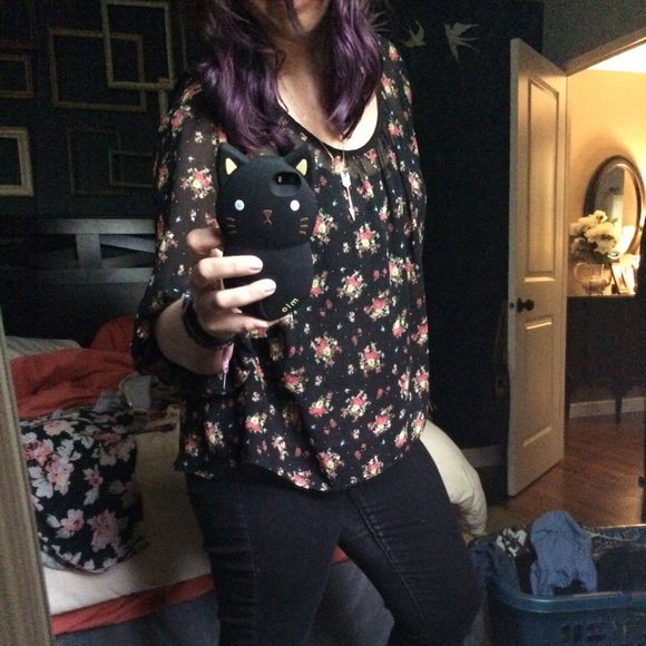 Forever 21 sheer floral top