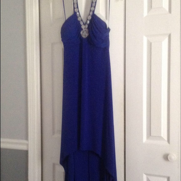 Blue high low dress