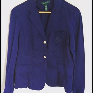 🎀Ralph Lauren blue blazer with monogram pocket.