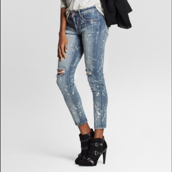Mossimo bleach stained distressed jeans