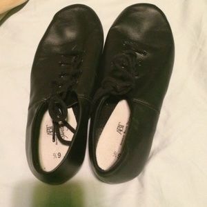 Black Leather Jazz Shoes