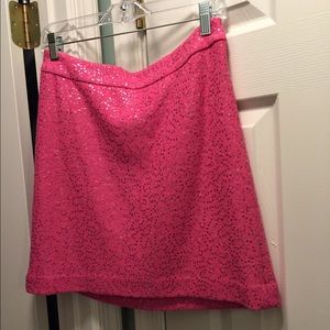 LOFT hot pink sequin skirt