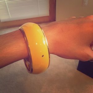 Yellow and gold large bangle