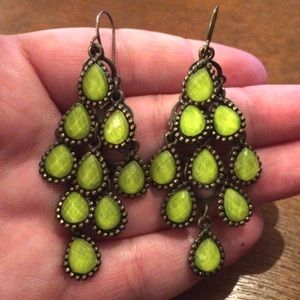 Lime Green Drop Earrings