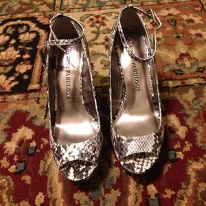 Just Fabulous snake print wedges