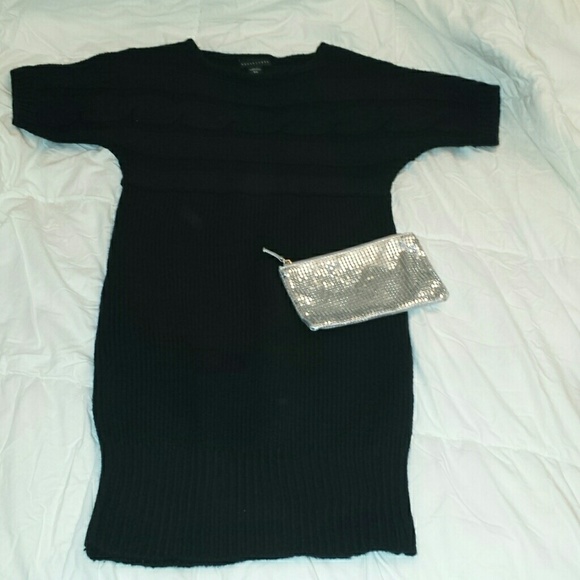 Cyber Monday***Black short sleeve sweater dress