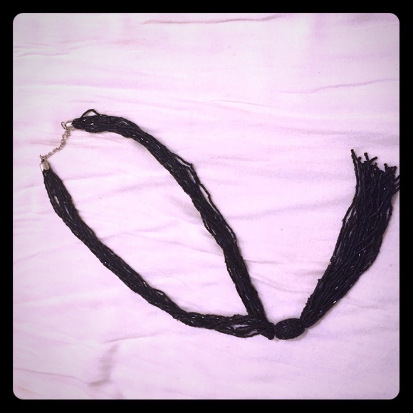 Black beaded necklace