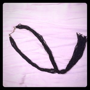 Black beaded necklace