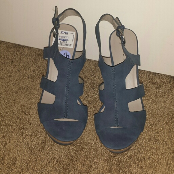 Navy blue Franco sarto wedges