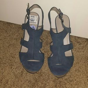 Navy blue Franco sarto wedges