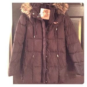 NWT Brown Hollister puffer jacket! Sz. S