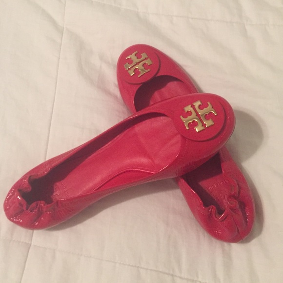 Tory Burch Reva Flats in red