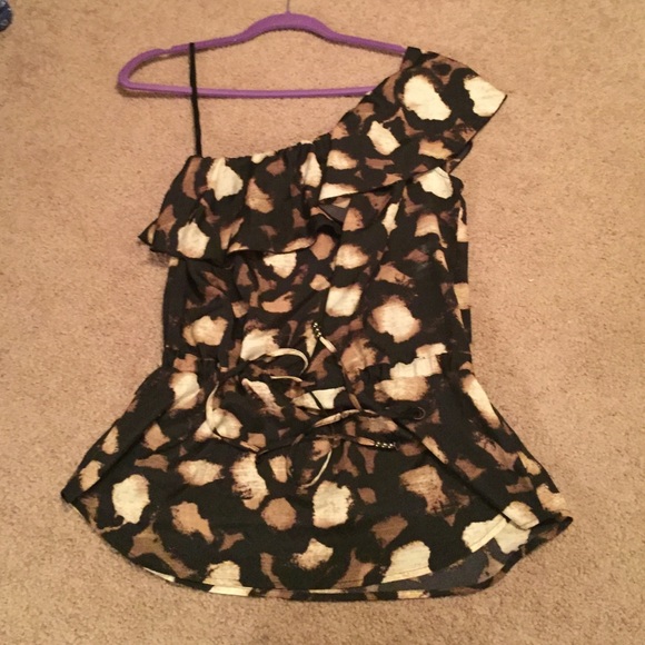 New York and Company One shoulder Top