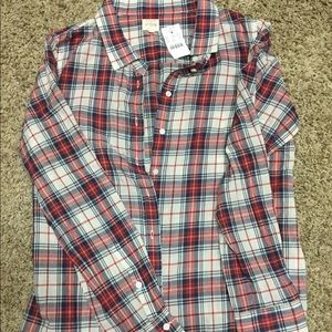 J.Crew suckered plaid button up