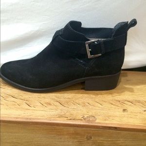 Suede black booties