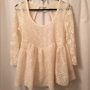 Free People Peplum Lace Top size small