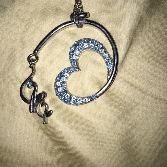 Blue hearted necklace