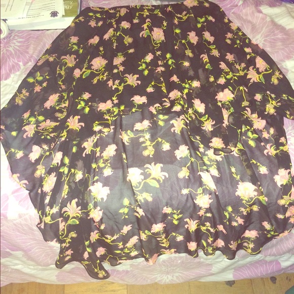 High Low Floral Skirt