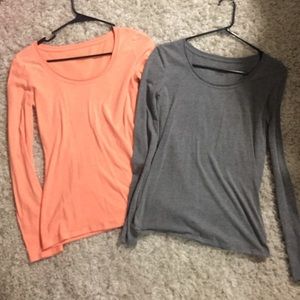 Dark grey and orange long sleeve tshirt