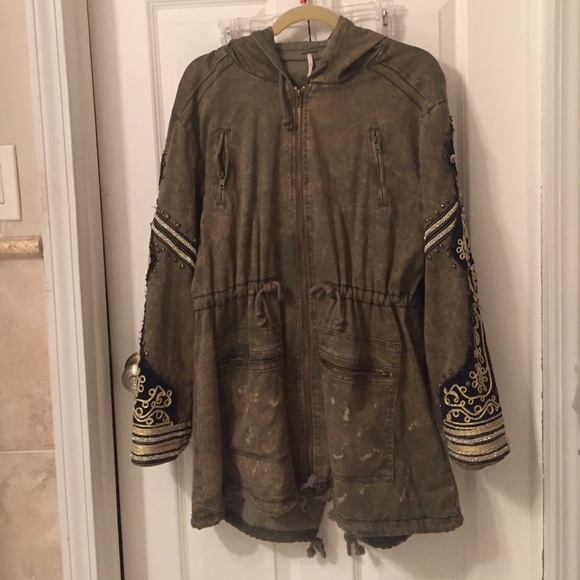 Free People Jackets & Blazers - Free people golden quills military parka