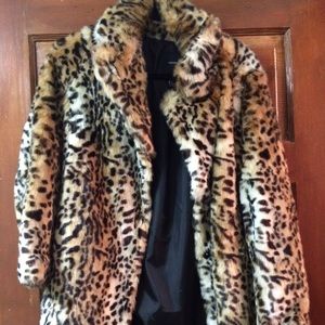 Cheetah print fur jacket