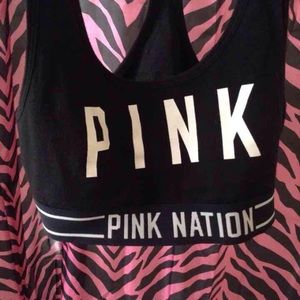 Pink sports bra